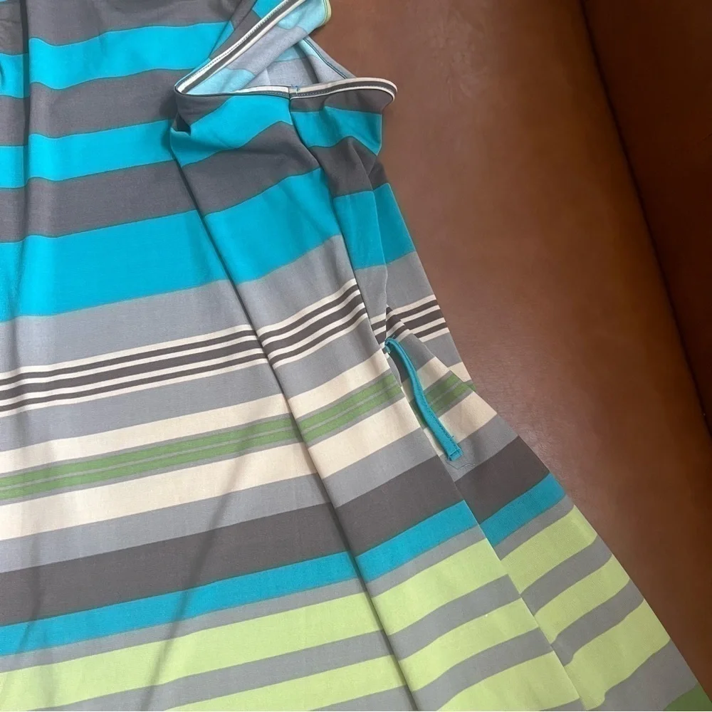Paradise Women’s Maxi Sleeveless Dress Size L Multicolored Teal Brown Gray - Picture 7 of 7